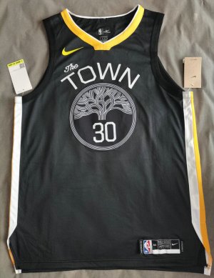 Golden State Warriors 30 Curry Earned Statement Edition black Jersey